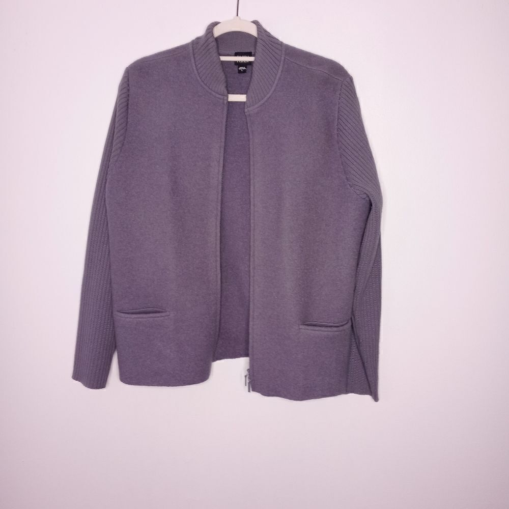 Eileen Fisher purple wool jacket size large